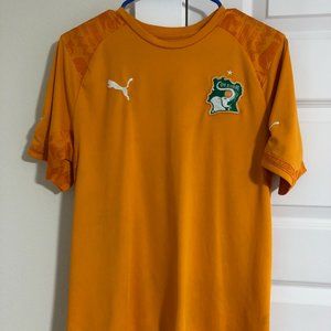 2014 Puma Ivory Coast Cote D'Ivoire Kit - Men's Medium Short-Sleeve Orange